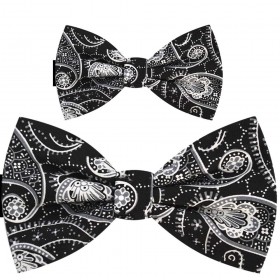 Set papioane tata fiu, negru cu model floral alb